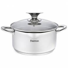 Кастрюля FISSMAN ELEGANCE 24x12,5 см, 5,6 л со стеклян..
