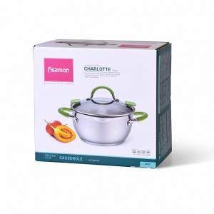 Кастрюля FISSMAN CHARLOTTE 24x12,5 см, 4,7 л со стеклянной крышкой