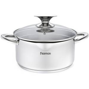 Кастрюля FISSMAN ELEGANCE 18x9 см, 2,2 л со стеклянной крышкой