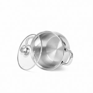 Кастрюля FISSMAN PRIME 14x8,5 см, 1,3 л со стеклянной крышкой