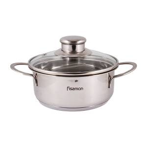 Кастрюля FISSMAN BAMBINO 14x6 см, 0,9 л со стеклянной крышкой