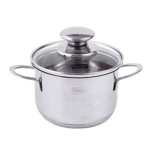 Кастрюля FISSMAN BAMBINO 14x7,5 см, 1,1 л со стеклянной крышкой