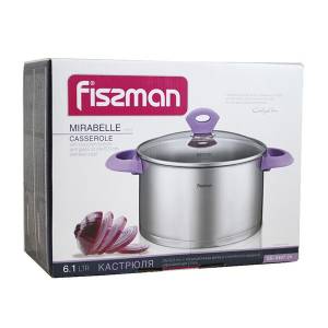 Кастрюля FISSMAN MIRABELLE 24x13,5 см, 6,1 л со стеклянной крышкой