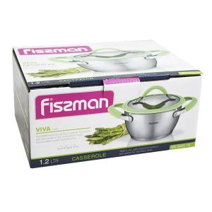Кастрюля FISSMAN VIVA 18x9,5 см, 1,6 л со стеклянной крышкой