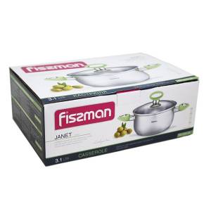 Кастрюля FISSMAN JANET 20x10 см, 3,1 л со стеклянной крышкой