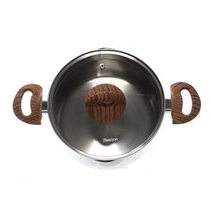 Кастрюля FISSMAN ALTEA 18x10 см, 2.5 л с двумя отверстиями для слива и стеклянной крышкой