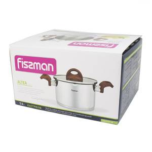 Кастрюля FISSMAN ALTEA 20x10 см, 3.1 л с двумя отверстиями для слива и стеклянной крышкой