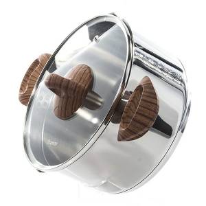 Кастрюля FISSMAN ALTEA 24x10 см, 6.1 л с двумя отверстиями для слива и стеклянной крышкой