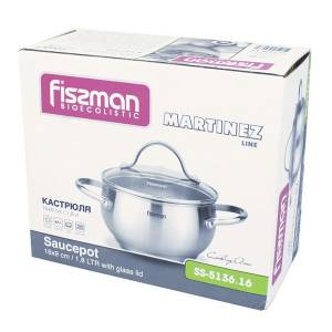 Кастрюля FISSMAN MARTINEZ 24x13 см, 5,9 л со стеклянной крышкой