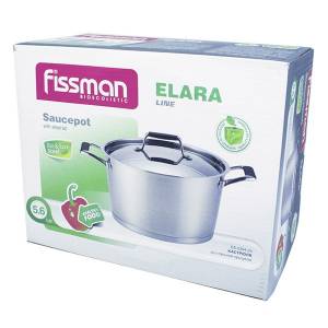 Кастрюля FISSMAN ELARA 24x13,5 см, 5,6 л с металлической крышкой