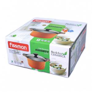 Кастрюля FISSMAN ASSORTI 24x12 см, 4,4 л со стеклянной крышкой