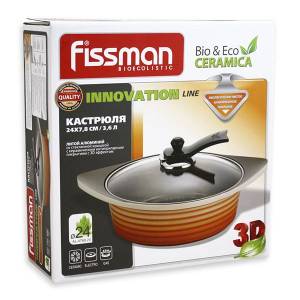 Сотейник FISSMAN INNOVATION 24x7,6 см, 3,6 л со стеклянной крышкой