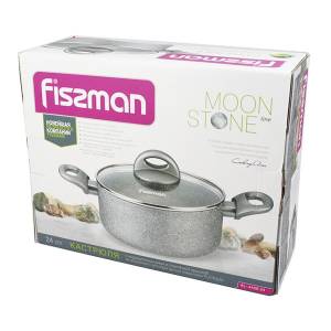 Кастрюля FISSMAN MOON STONE 24x11 см, 4,9 л со стеклянной крышкой