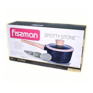 Ковш FISSMAN SPOTTY STONE 16x8,5 см, 1,4 л со стеклянной крышкой