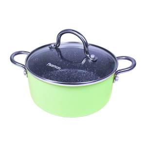 Кастрюля FISSMAN MINI CHEF 16x7 см, 1,3 л со стеклянной крышкой цвета ЗЕЛЕНИЙ ЧАЙ