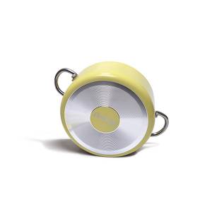 Кастрюля FISSMAN MINI CHEF 16x7 см, 1,3 л со стеклянной крышкой палевого цвета
