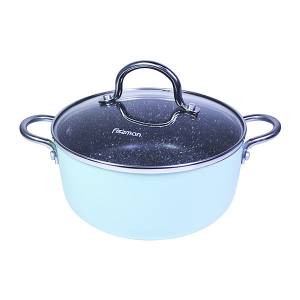 Кастрюля FISSMAN MINI CHEF 18x8 см, 1,8 л со стеклянной крышкой цвета аквамарин