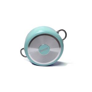 Кастрюля FISSMAN MINI CHEF 18x8 см, 1,8 л со стеклянной крышкой цвета аквамарин