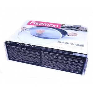 Сотейник со стеклянной крышкой FISSMAN COSMIC BLACK 26x6,5 см, 2,85 л с индукционным дном